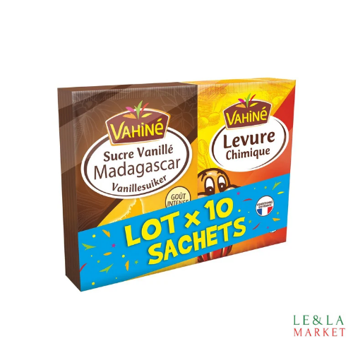 Lot de 10 levure chimique et sucre vanillé de Madagascar Vahiné 92.5g