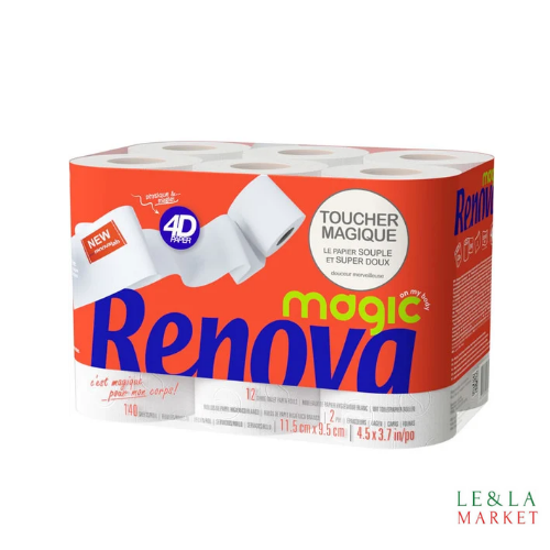 Papier toilette magic Renova 4D 12 rouleaux