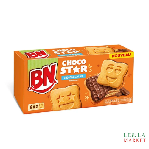 Biscuits chocolat au lait BN Choco Star 195g