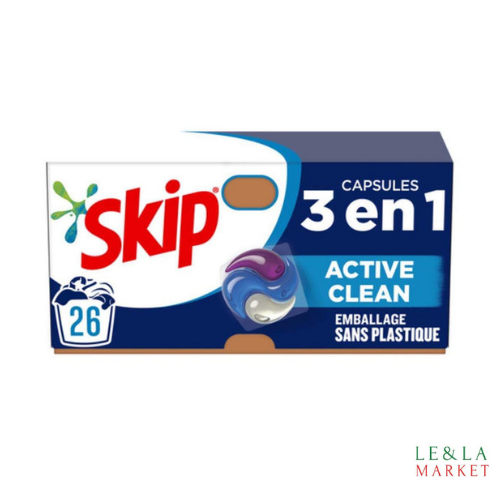 Lessive Skip Actice Clean 3en1 26 lavages
