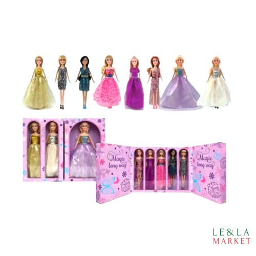 Set 8 poupées mannequin princesses Magic long way