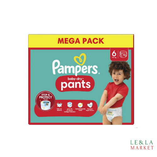 Couche coulottes Pampers Pants baby-dry +15kg T6 x70
