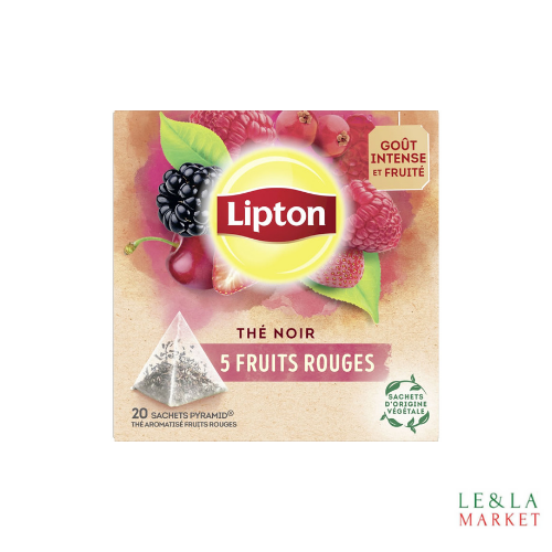Thé noir 5 fruits rouges Lipton x20 sachets