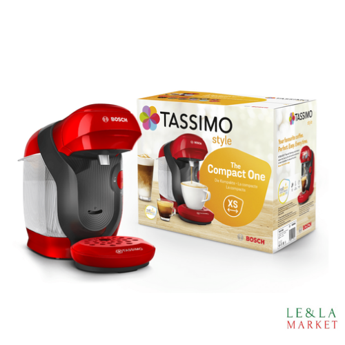Bosch Tassimo Style TAS1103 Rouge – Machine à Café à Dosettes, +40 Boissons, OneTouch, Compacte, Intellibrew, Café Parfait En 1 Clic