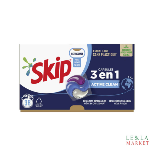 Lessive Skip Active Clean 3en1 38 lavages