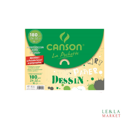 Pochette dessin 180g 24x32cm. 16 feuilles Cason