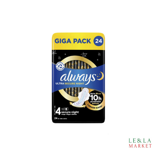 Serviettes hygiéniques Always night ultra secure x24