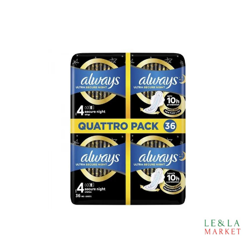 Serviettes hygiéniques Always night ultra secure x36