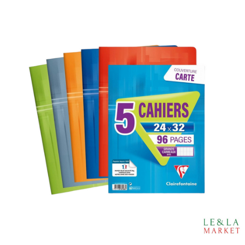 Cahiers Clairefontaine lot de 5 cahiers 24x32cm