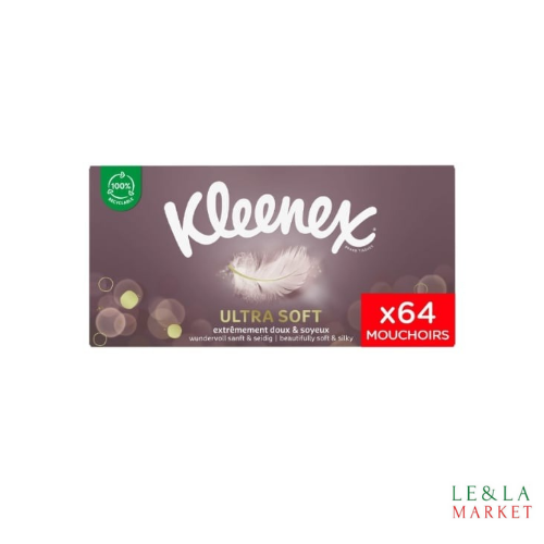 Boite de mouchoirs doux résistant ultra soft KLEENEX 64 mouchoirs