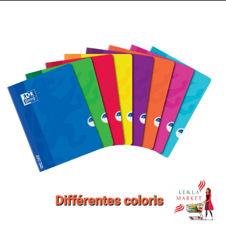 Cahier violet grand carreaux open flex Oxford 24x32cm 96 pages