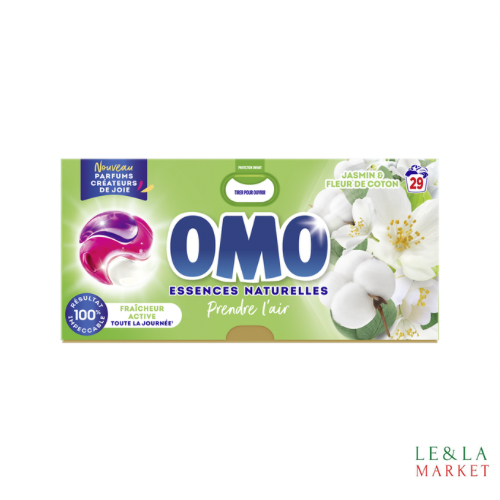 Lessive en capsules 3en1 Jasmin et Fleur de Coton OMO 29 lavages
