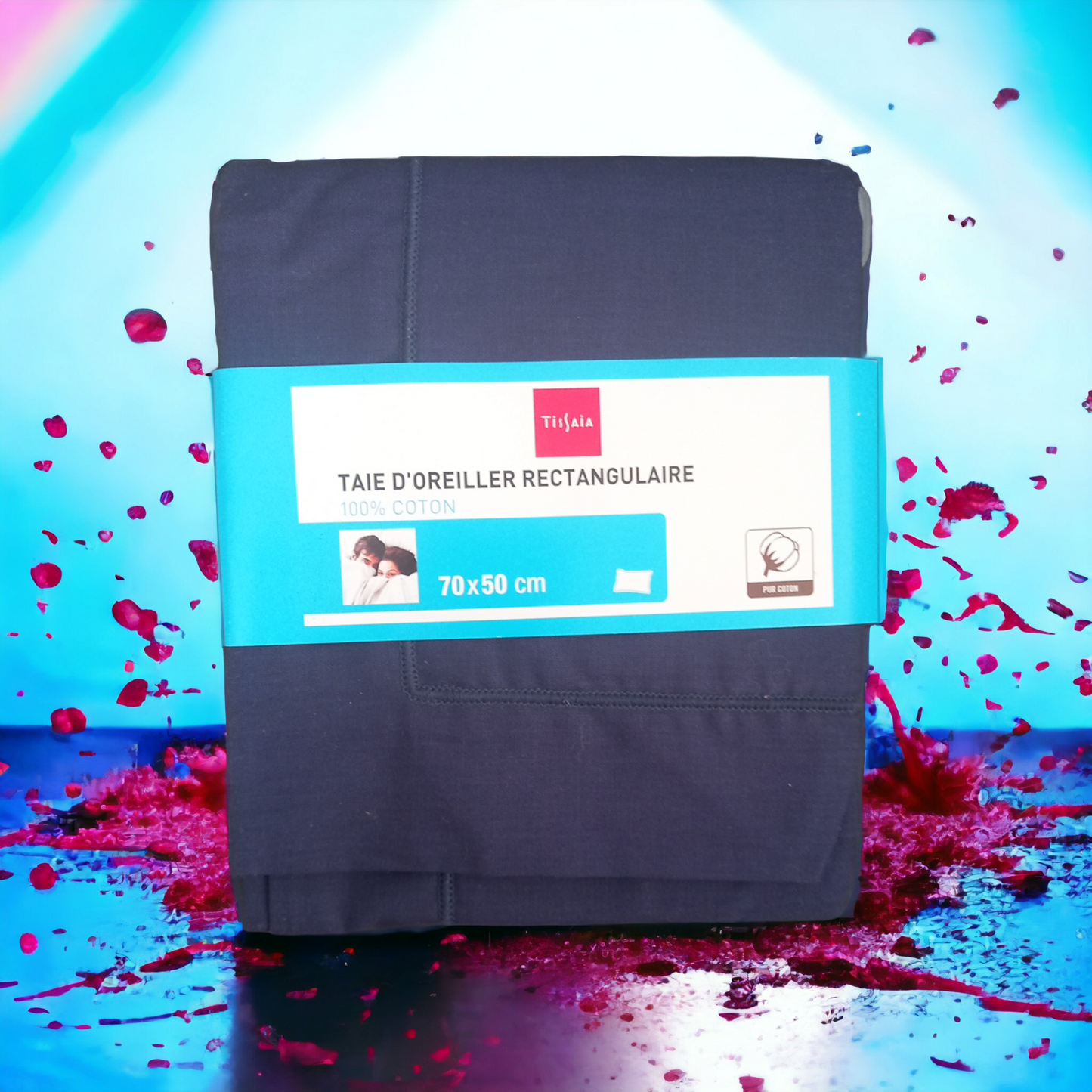 Taie d'oreiller rectangulaire blue 70x50cm