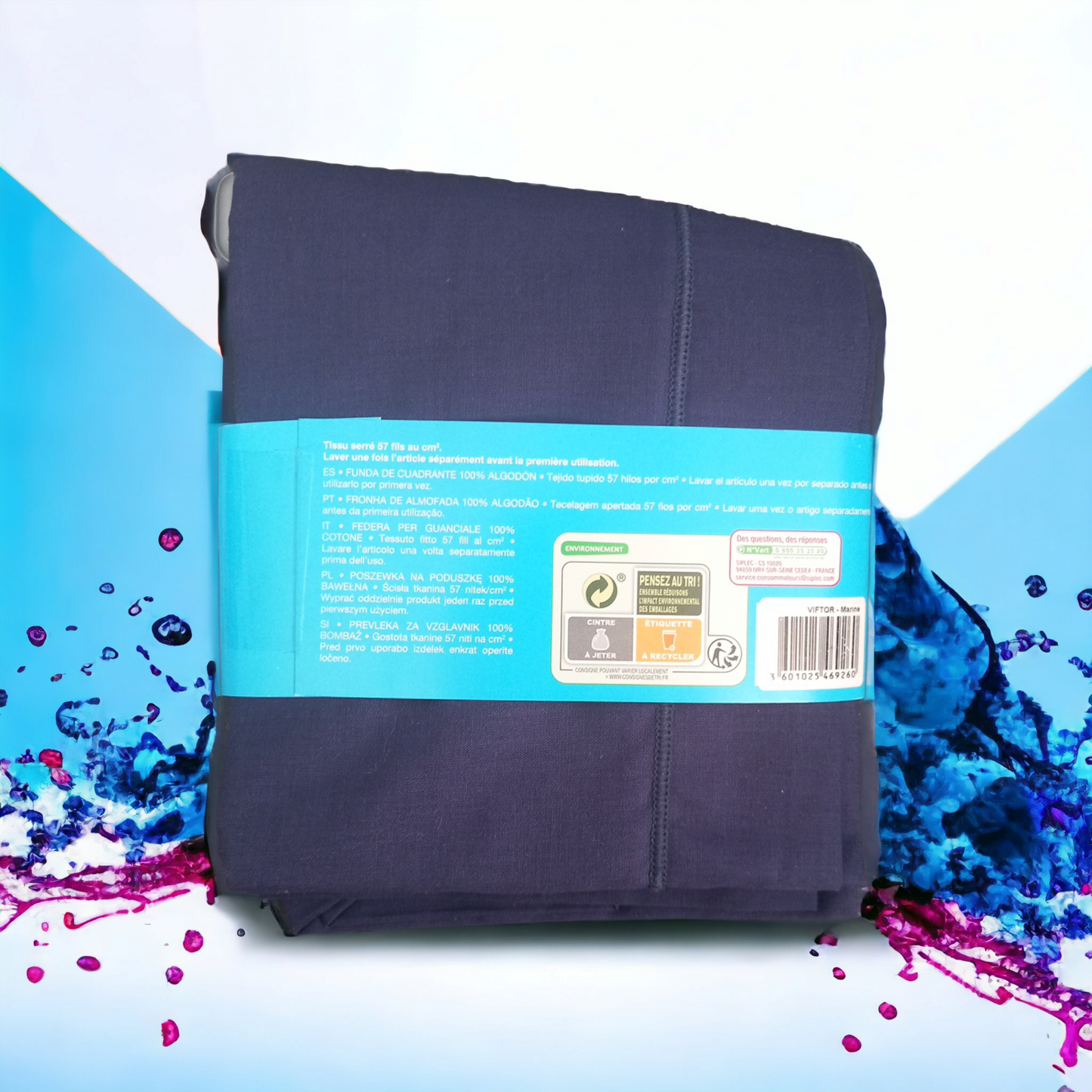 Taie d'oreiller rectangulaire blue 70x50cm