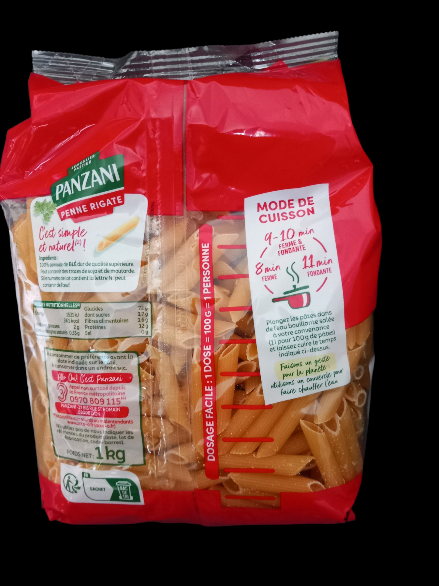Pâte Penne Rigate 1kg