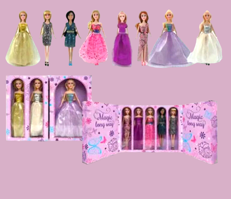 Set 8 poupées mannequin princesses Magic long way