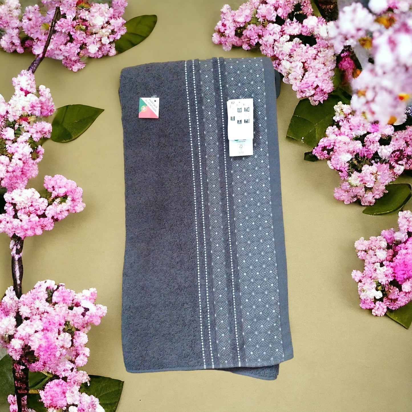 Drap de bain Gris 100% coton 100x150cm