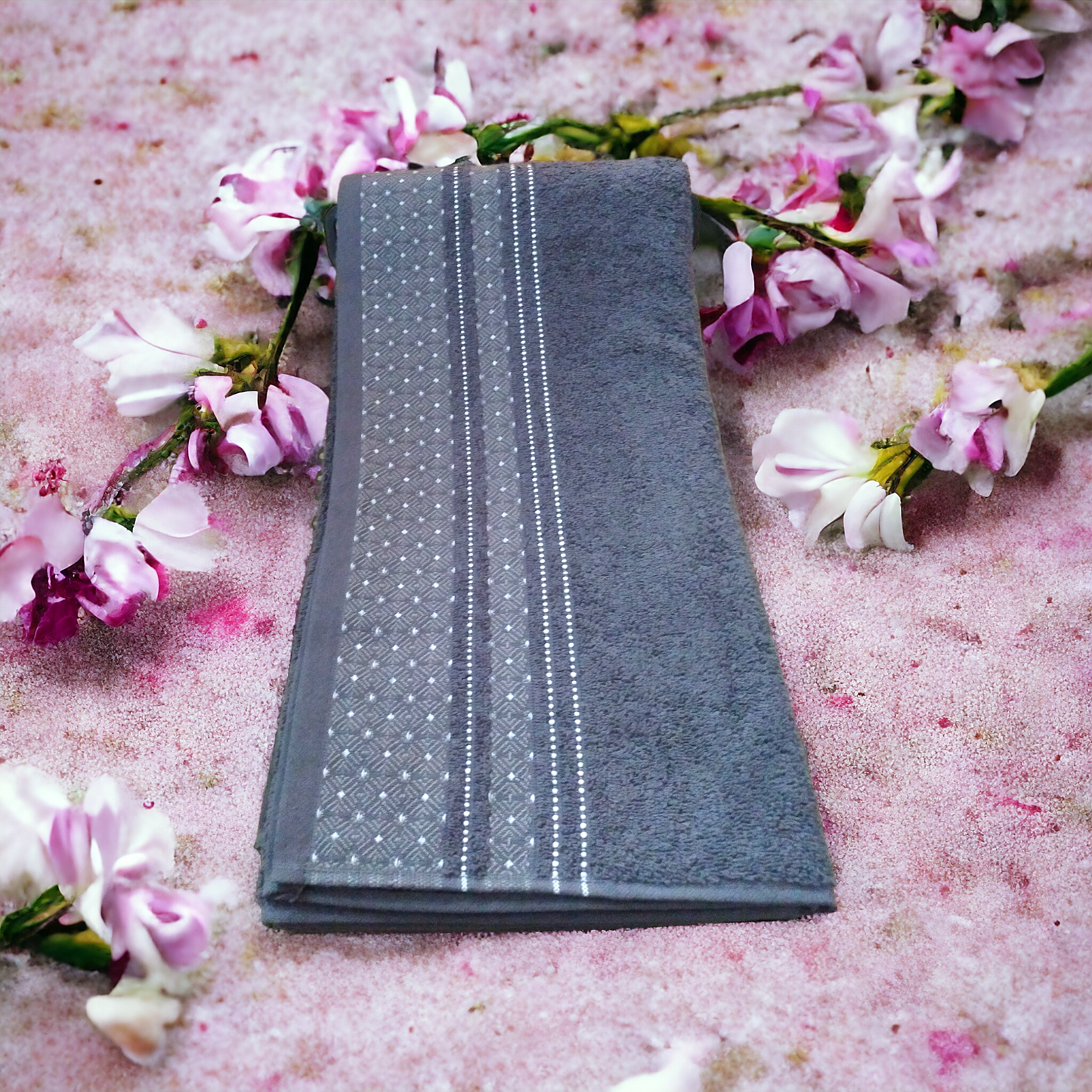 Drap de bain Gris 100% coton 100x150cm