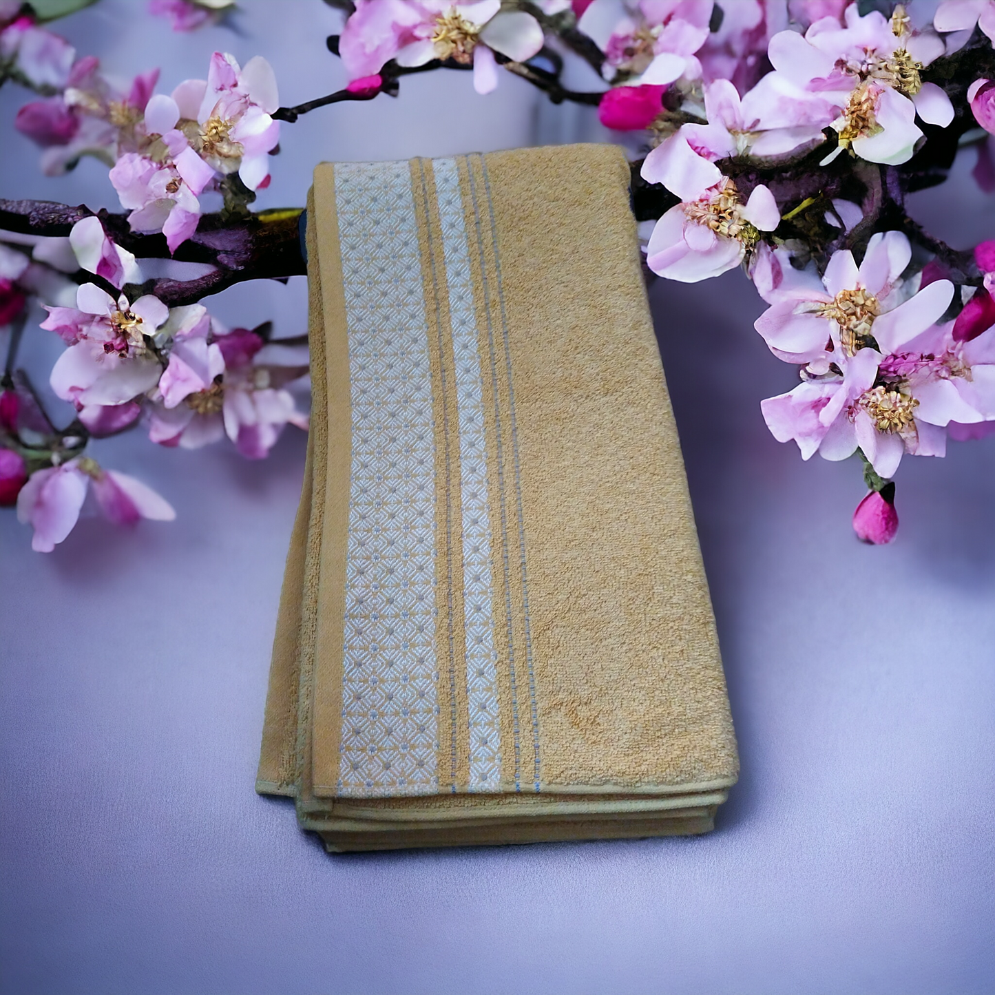 Drap de bain jaune 100% coton 100x150cm