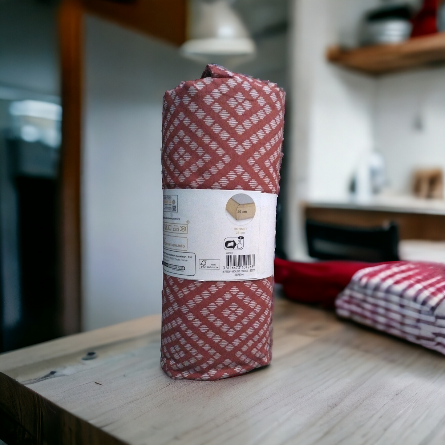 Drap housse rouge foncé Tex Home 160x200cm