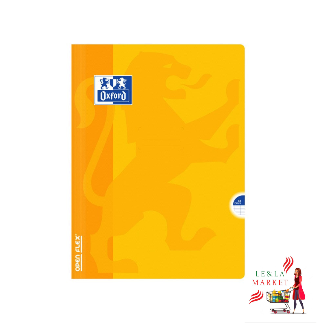 Cahier jeaune grand carreaux open flex Oxford 24x32cm 96 pages