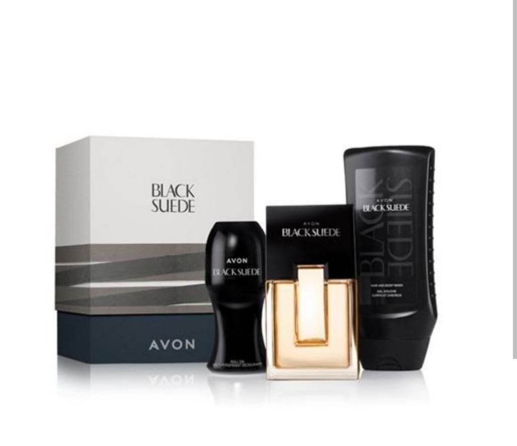 Eau de toilette,gel , déodorant Avon Black Suede