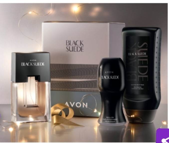 Eau de toilette,gel , déodorant Avon Black Suede
