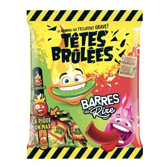 Bonbons acides Têtes Brûlées barres de rire  200g