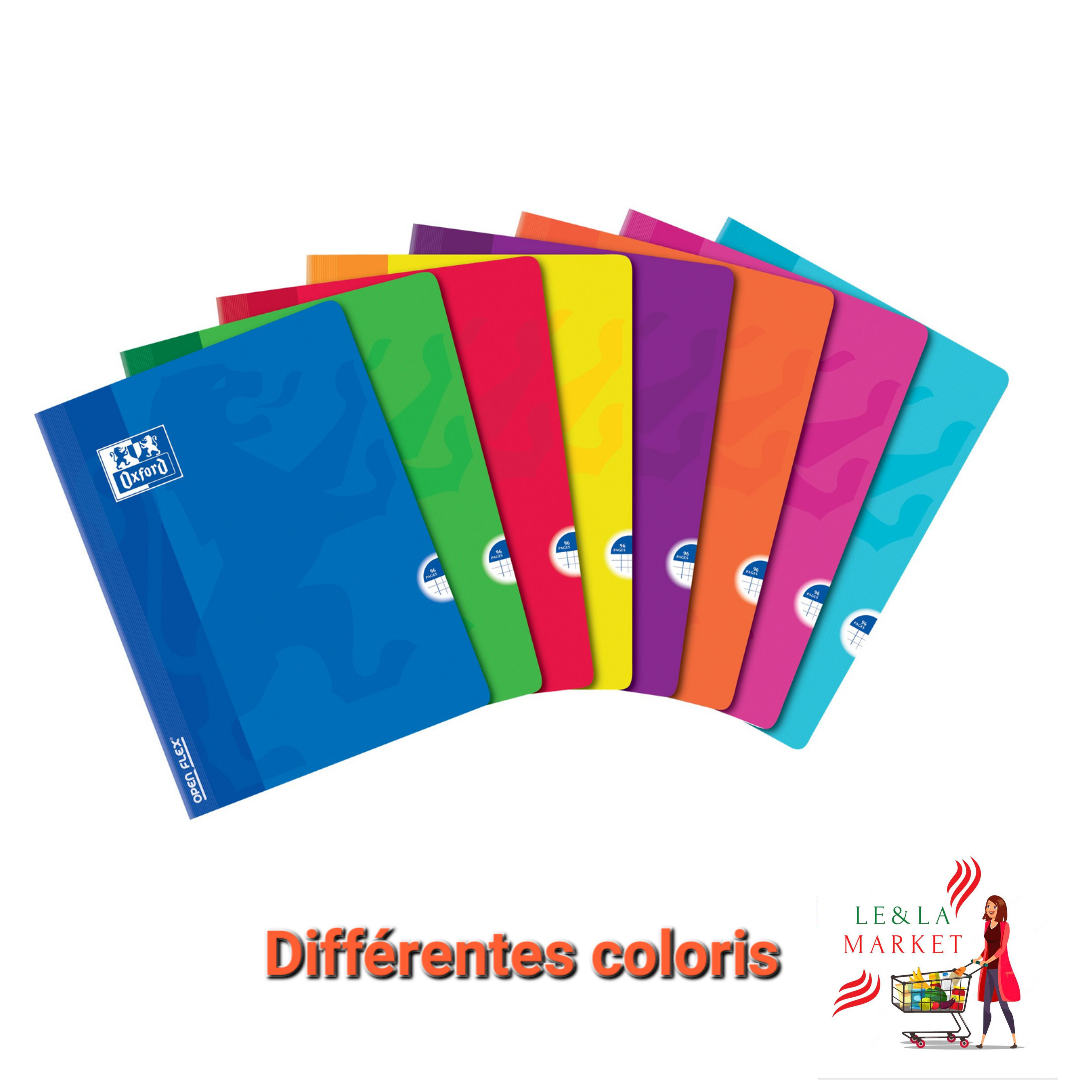 Cahier jeaune grand carreaux open flex Oxford 24x32cm 96 pages