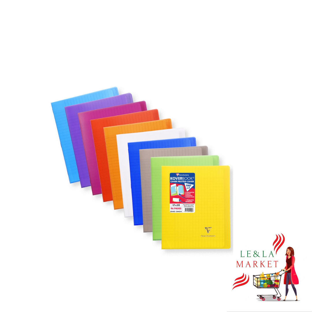 Cahier piqûre blanc avec rabats Seyes Clairefontaine Koverbook 17x22 96 pages