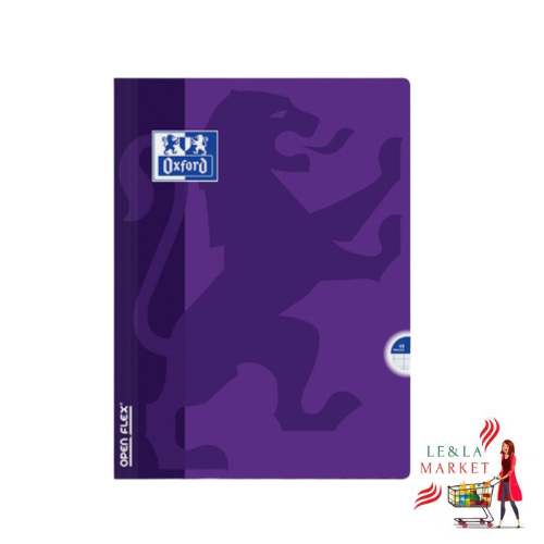 Cahier violet grand carreaux open flex Oxford 24x32cm 96 pages