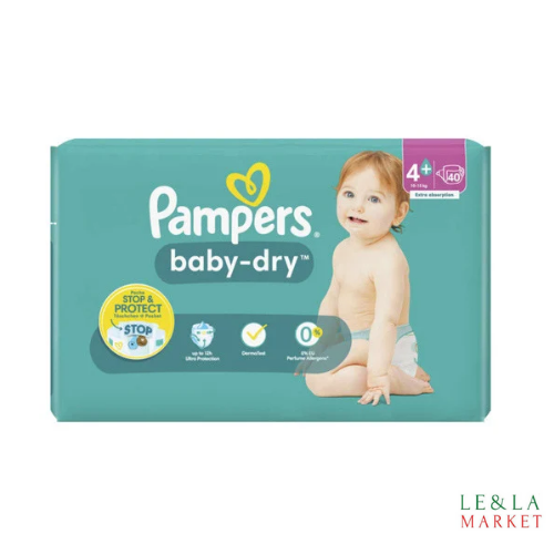 Couches Pampers baby-dry T4+(10-15kg)  x40