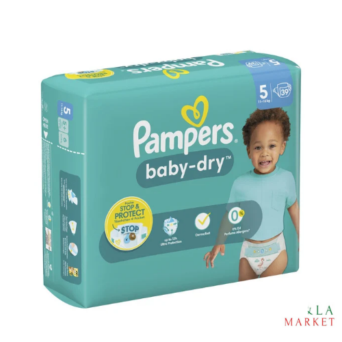 Couches Pampers baby-dry T5(11-16kg)  x39