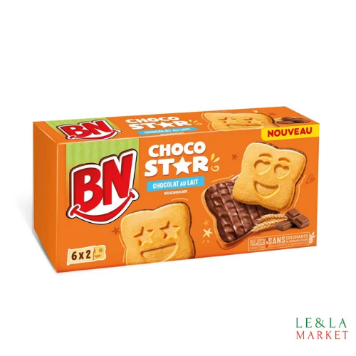 Biscuits chocolat au lait BN Choco Star  195g