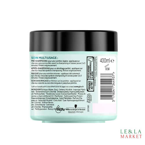 Masque hydratant 4en1 beurre de cacao Gliss 400ml