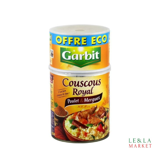 Plat cuisiné couscous royal poulet et merguez Garbit 980g