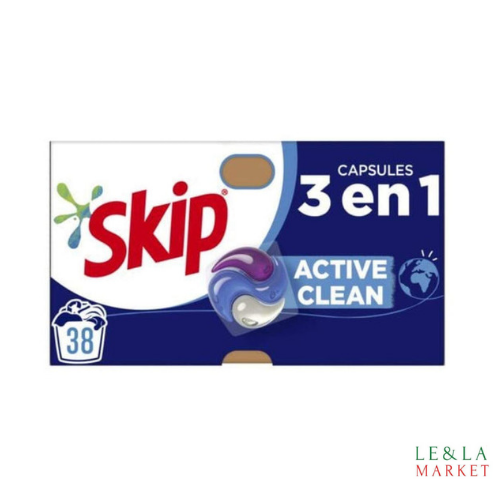 Lessive Skip Active Clean 3en1  38 lavages