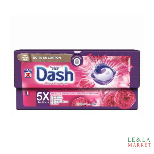 Lessive Dash jasmin et rose de Mai 30 lavages