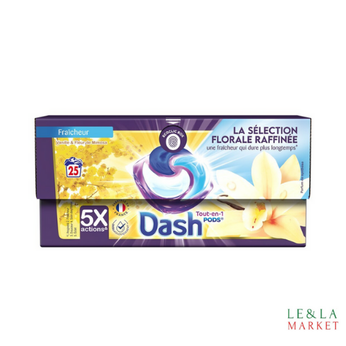 Lessive Dash vanile& fleur de mimosa 25 lavages