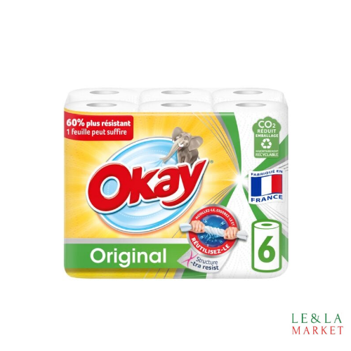 Essuie-tout blanc Okay original x6