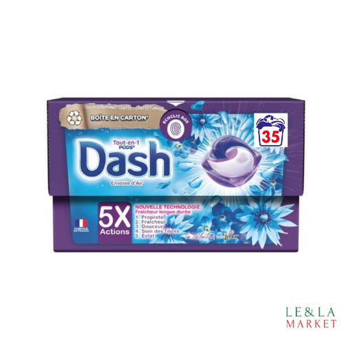 Lessive Dash envolée d'air Dash Tout-en 1  Pods 35 lavages