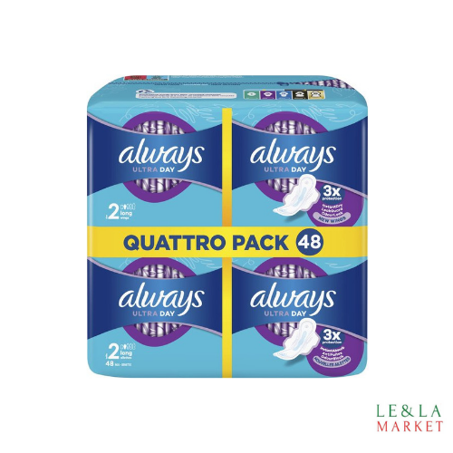 Serviettes Ultra Day hygiéniques long Always Taille2 x48