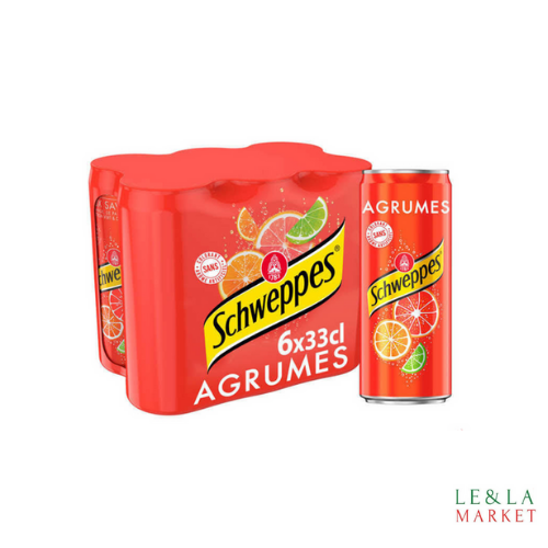 Boisson gazeuse d'agrumes avec autres arômes naturels Schweppes  6x33cl