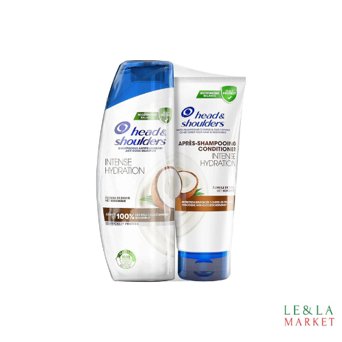 Shampooing 2x285ml et Après-Shampooing 1x220ml Hydration Intense, à l’huile de noix de coco Head&Shoulders Lot x3