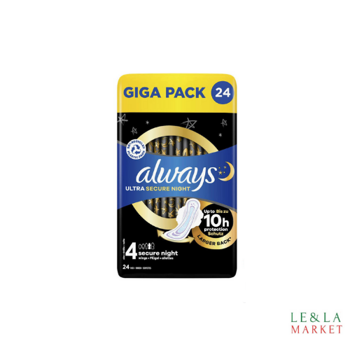 Serviettes hygiéniques Always  night ultra secure  x24