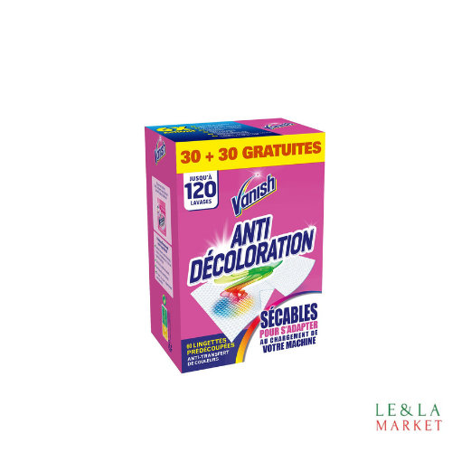 Lingettes Anti-décoloration Vanish 120 lavages 30 +30 offertes