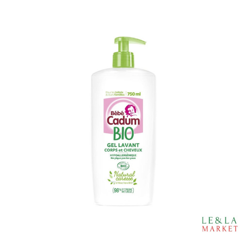 Gel lavant corps et cheveux à l'Aloe Vera bio Cadum 750ml