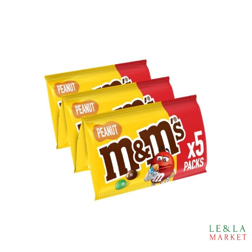 Bonbons chocolat au lait et cacahuètes M&M'S PEANUT 5x45g(225g)