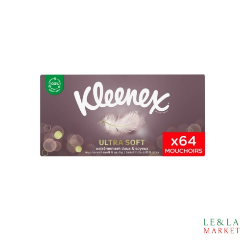 Boite de mouchoirs doux résistant ultra soft KLEENEX  64 mouchoirs