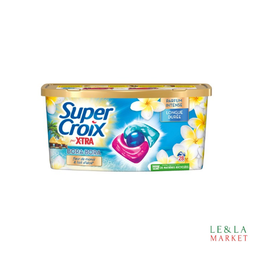 Lessive capsule fleur de monoi et lait d'aloe super croix x28 capsules